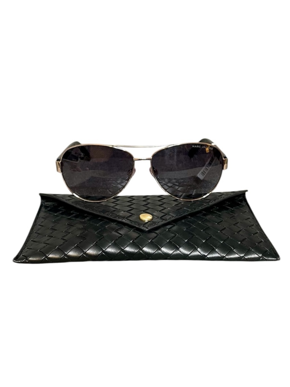 Marc Jacobs Gold & Black Frame Aviator Sunglasses New!